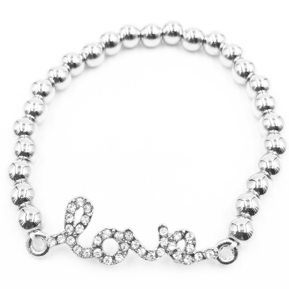Posherpooch Jewelry - Silver Stretchy “Love” Bracelet NEW